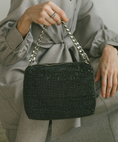 ECREL（エクレール）の「スクエアビジューミニバッグ（ショルダーバッグ・レディース・ブラック/シルバー・FREE）」の17枚目の写真