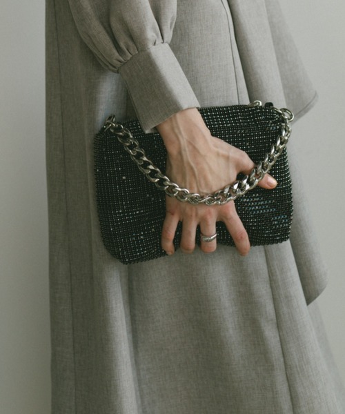 ECREL（エクレール）の「スクエアビジューミニバッグ（ショルダーバッグ・レディース・ブラック/シルバー・FREE）」の19枚目の写真