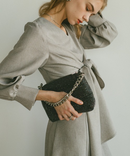 ECREL（エクレール）の「スクエアビジューミニバッグ（ショルダーバッグ・レディース・ブラック/シルバー・FREE）」の20枚目の写真