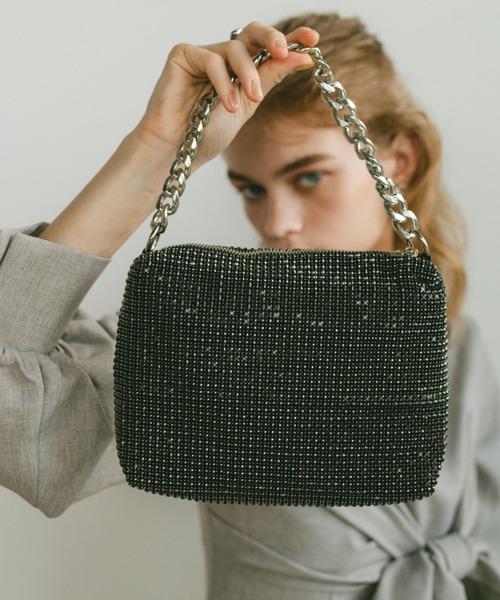 ECREL（エクレール）の「スクエアビジューミニバッグ（ショルダーバッグ・レディース・ブラック/シルバー・FREE）」の21枚目の写真