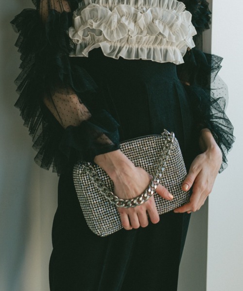 ECREL（エクレール）の「スクエアビジューミニバッグ（ショルダーバッグ・レディース・ブラック/シルバー・FREE）」の13枚目の写真