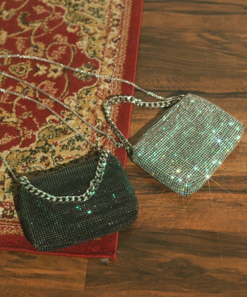 ECREL（エクレール）の「スクエアビジューミニバッグ（ショルダーバッグ・レディース・ブラック/シルバー・FREE）」の10枚目の写真