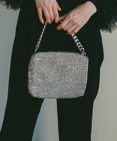 ECREL（エクレール）の「スクエアビジューミニバッグ（ショルダーバッグ・レディース・ブラック/シルバー・FREE）」の14枚目の写真