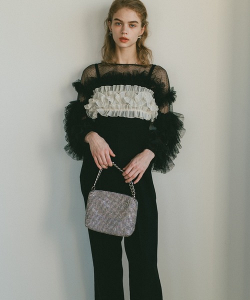 ECREL（エクレール）の「スクエアビジューミニバッグ（ショルダーバッグ・レディース・ブラック/シルバー・FREE）」の15枚目の写真