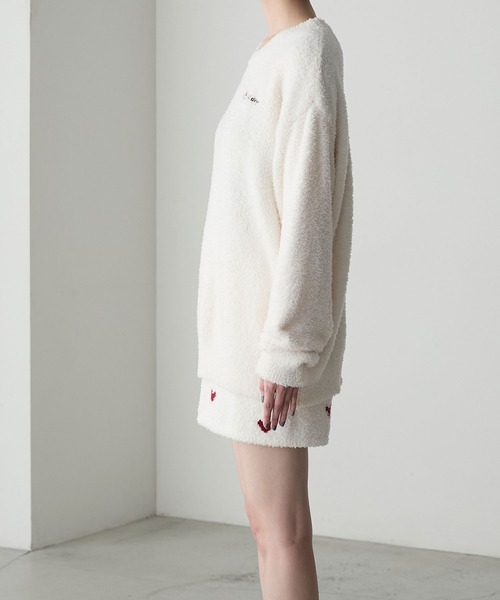 【forksy.】ルームウェア ロゴ刺繍プルオーバー＆ハート柄ショートパンツセット（ルームウェア/パジャマ）｜forksy.（フォルクシー）