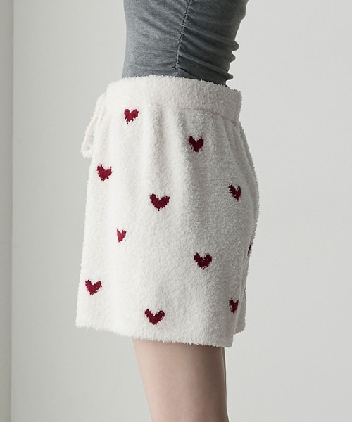 【forksy.】ルームウェア ロゴ刺繍プルオーバー＆ハート柄ショートパンツセット（ルームウェア/パジャマ）｜forksy.（フォルクシー）