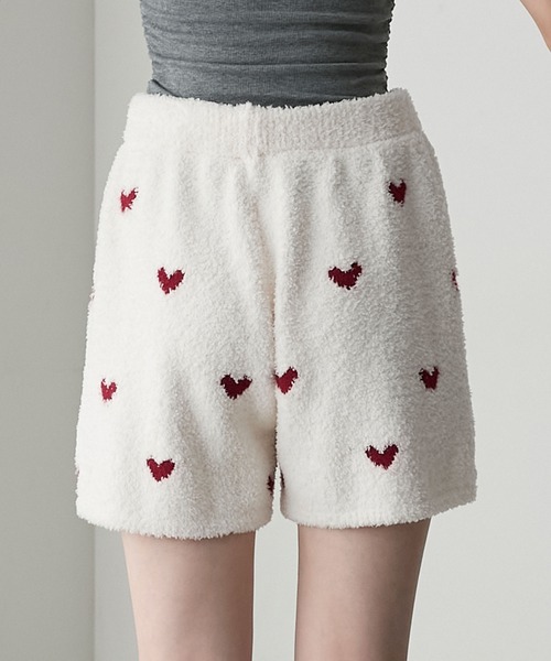 【forksy.】ルームウェア ロゴ刺繍プルオーバー＆ハート柄ショートパンツセット（ルームウェア/パジャマ）｜forksy.（フォルクシー）