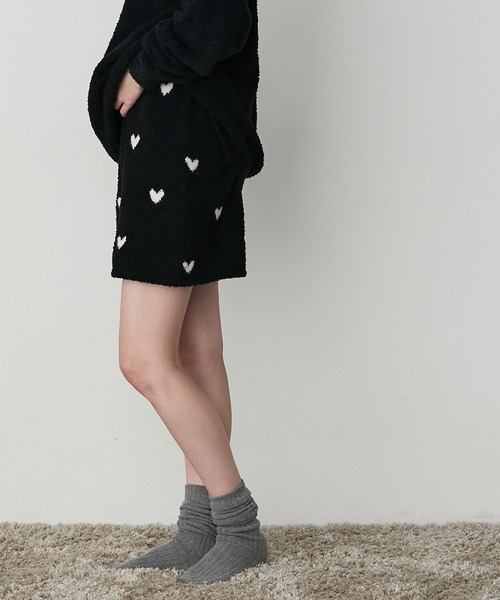 【forksy.】ルームウェア ロゴ刺繍プルオーバー＆ハート柄ショートパンツセット（ルームウェア/パジャマ）｜forksy.（フォルクシー）