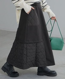 異素材キルティングスカート