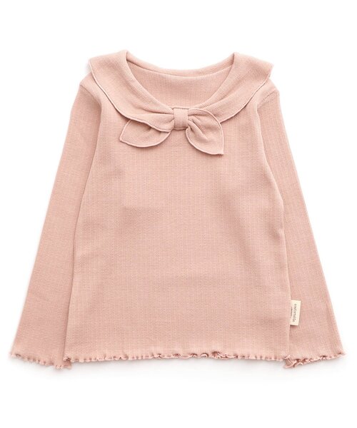 Seraph（セラフ）の「【ジュニア対応】セーラーカラーリブトップス（Tシャツ/カットソー・キッズ・ベージュ/サックスブルー/オフホワイト/ピンク・100/140/130/120/110/90/80）」の4枚目の写真