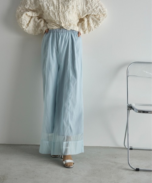 THE YOn(ザヨン)の「シアーオーガンワイドイージーパンツ(その他パンツ・レディース・サックスブルー/ブラック/アイボリー・FREE)」の3枚目の写真