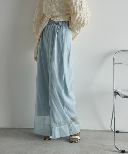 THE YOn(ザヨン)の「シアーオーガンワイドイージーパンツ(その他パンツ・レディース・サックスブルー/ブラック/アイボリー・FREE)」の4枚目の写真