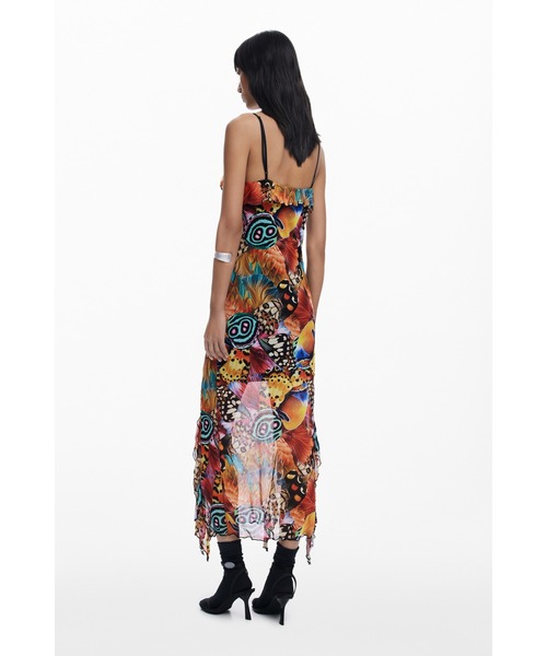Desigual(デシグアル)の「CLOCHLACROIX サイケデリックプリントフリンジワンピース(ワンピース・レディース・マルチ・S/M/XL/XS/L)」の4枚目の写真