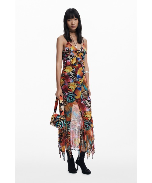 Desigual(デシグアル)の「CLOCHLACROIX サイケデリックプリントフリンジワンピース(ワンピース・レディース・マルチ・S/M/XL/XS/L)」の3枚目の写真