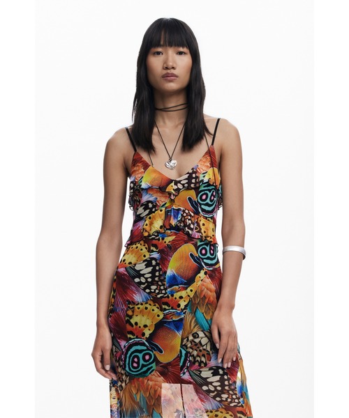 Desigual(デシグアル)の「CLOCHLACROIX サイケデリックプリントフリンジワンピース(ワンピース・レディース・マルチ・S/M/XL/XS/L)」の5枚目の写真