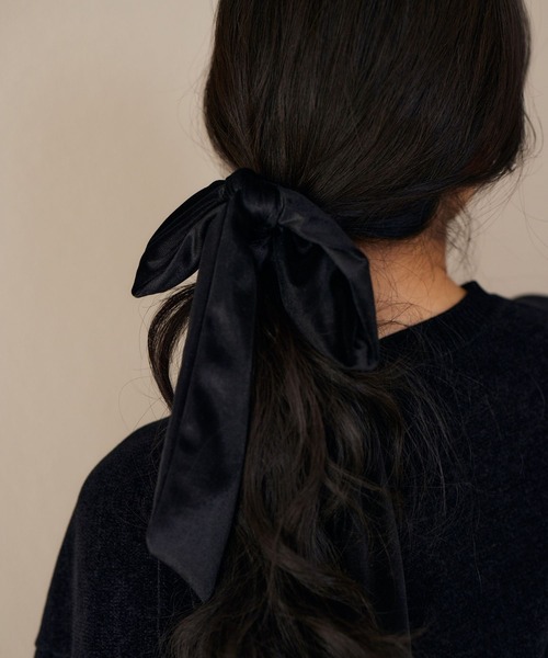 BARNYARDSTORM(バンヤードストーム)の「BARNYARDSTORM / ベロアリボンヘアアクセ(ヘアゴム・レディース・ブラック・FREE)」の6枚目の写真