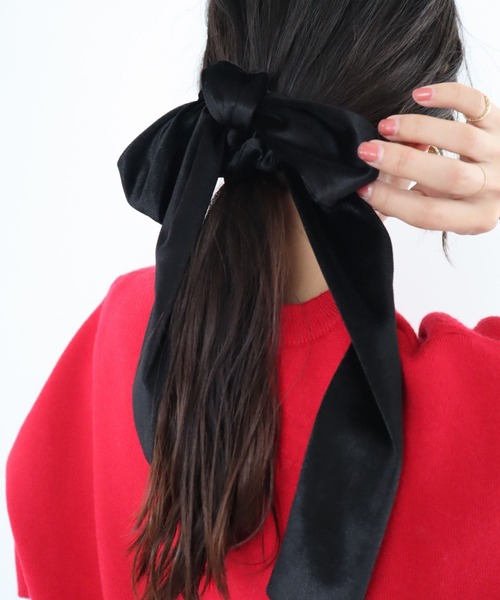 BARNYARDSTORM(バンヤードストーム)の「BARNYARDSTORM / ベロアリボンヘアアクセ(ヘアゴム・レディース・ブラック・FREE)」の8枚目の写真