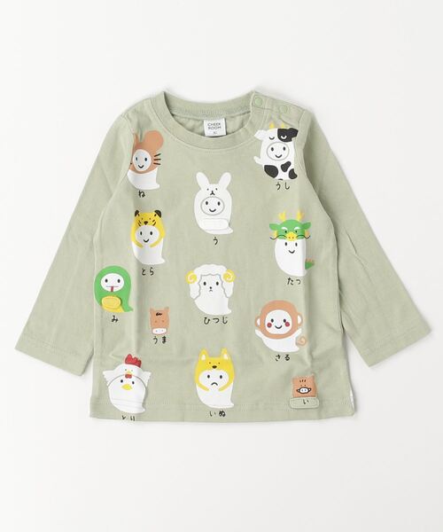 CHEEK ROOM（チークルーム）の「CHEEK ROOM/チークルーム 干支おばけロングＴシャツ（Tシャツ/カットソー・キッズ・ピンク/サックスブルー/グリーン・80ｃｍ/90cm/100cm/110cm/120cm/130cm）」の3枚目の写真