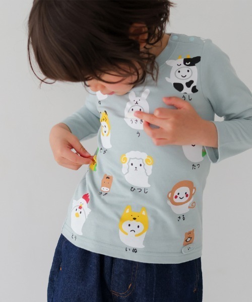 CHEEK ROOM（チークルーム）の「CHEEK ROOM/チークルーム 干支おばけロングＴシャツ（Tシャツ/カットソー・キッズ・ピンク/サックスブルー/グリーン・80ｃｍ/90cm/100cm/110cm/120cm/130cm）」の10枚目の写真