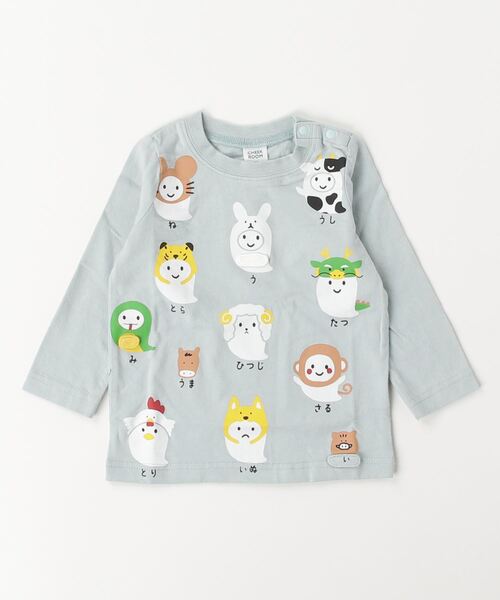 CHEEK ROOM（チークルーム）の「CHEEK ROOM/チークルーム 干支おばけロングＴシャツ（Tシャツ/カットソー・キッズ・ピンク/サックスブルー/グリーン・80ｃｍ/90cm/100cm/110cm/120cm/130cm）」の9枚目の写真