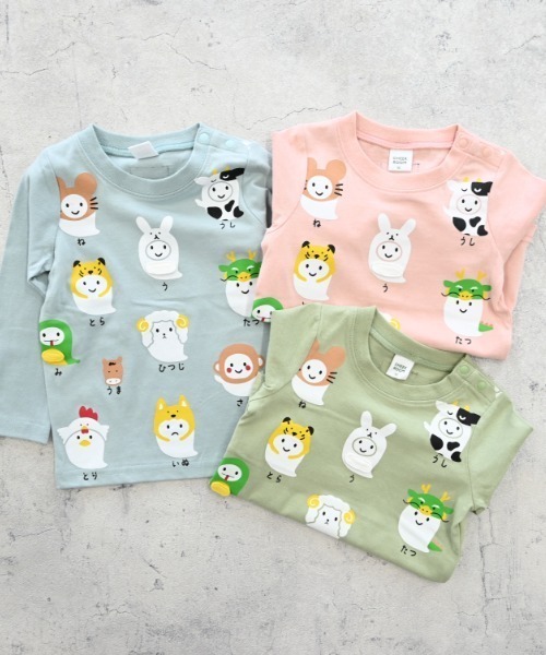 CHEEK ROOM（チークルーム）の「CHEEK ROOM/チークルーム 干支おばけロングＴシャツ（Tシャツ/カットソー・キッズ・ピンク/サックスブルー/グリーン・80ｃｍ/90cm/100cm/110cm/120cm/130cm）」の4枚目の写真