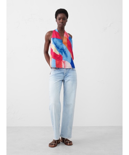BANANA REPUBLIC FACTORY STORE(バナナリパブリック ファクトリーストア)の「BANANA REPUBLIC FACTORY STORE リネンブレンド Vネックトップス(シャツ/ブラウス・レディース・マルチ・S/XS/L/M)」の2枚目の写真