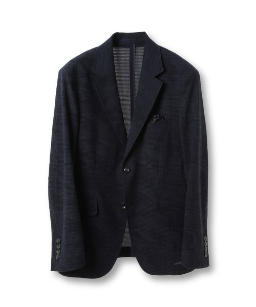 MEN'S BIGI(メンズビギ)の「【ACTIVE TAILOR/アクティブテイラー】3Dサッカープリントストレッチジャケット<EASY CARE>(テーラードジャケット・メンズ・ネイビー/ブルー/グレー・04/03/02/01)」の1枚目の写真