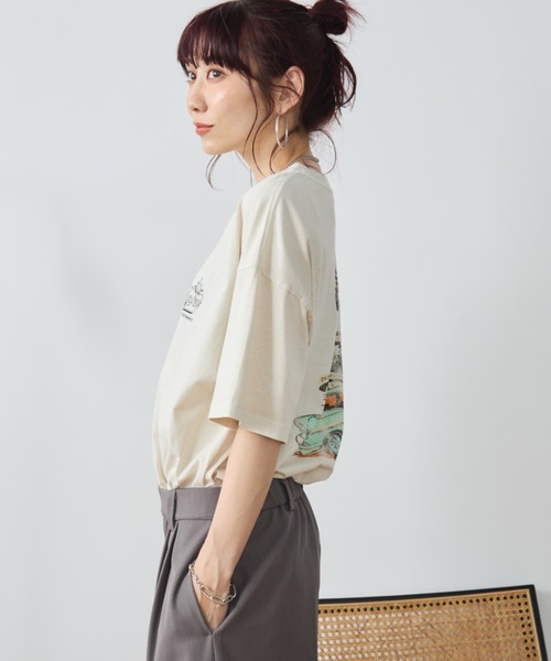 Auntie Rosa Holiday(アンティローザホリデー)の「ヴィンテージライクCARプリントTEE(Tシャツ/カットソー・レディース・イエロー/チャコールグレー/ナチュラル・FREE)」の16枚目の写真