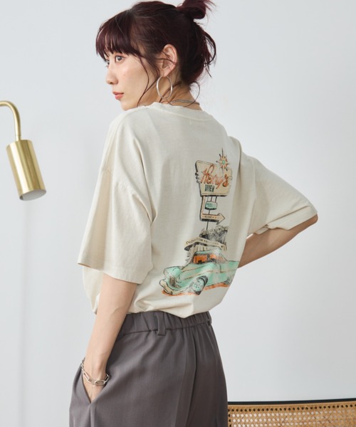 Auntie Rosa Holiday(アンティローザホリデー)の「ヴィンテージライクCARプリントTEE(Tシャツ/カットソー・レディース・イエロー/チャコールグレー/ナチュラル・FREE)」の17枚目の写真