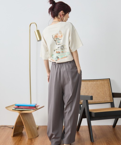Auntie Rosa Holiday(アンティローザホリデー)の「ヴィンテージライクCARプリントTEE(Tシャツ/カットソー・レディース・イエロー/チャコールグレー/ナチュラル・FREE)」の21枚目の写真