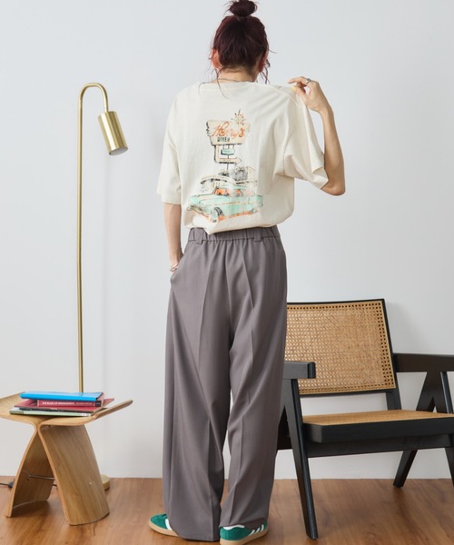Auntie Rosa Holiday(アンティローザホリデー)の「ヴィンテージライクCARプリントTEE(Tシャツ/カットソー・レディース・イエロー/チャコールグレー/ナチュラル・FREE)」の22枚目の写真
