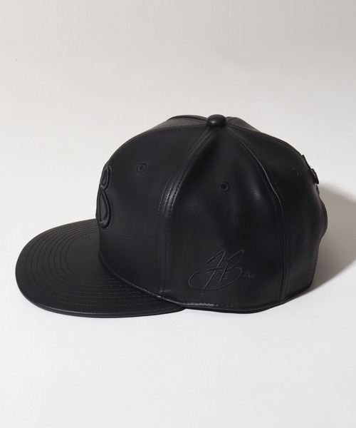 FUCT cap スナップ付き セール】【FUBU/フブ】Faux Leather Cap/刺繍ロゴ スナップ