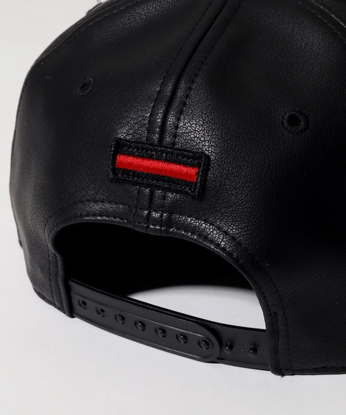 FUCT cap スナップ付き セール】【FUBU/フブ】Faux Leather Cap/刺繍ロゴ スナップ