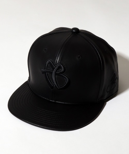 FUCT cap スナップ付き セール】【FUBU/フブ】Faux Leather Cap/刺繍ロゴ スナップ