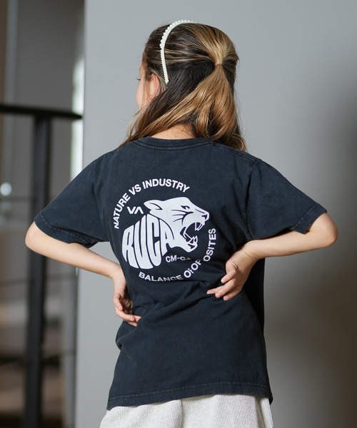 RVCA(ルーカ)の「RVCA/ルーカ KIDS TIGER WAVE ST キッズ Tシャツ BF045-P22(Tシャツ/カットソー・キッズ・スミクロ/ホワイト/ブラック・150cm/160cm/140cm/130cm)」の1枚目の写真