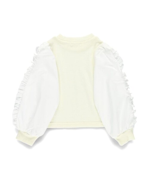 BRANSHES(ブランシェス)の「袖フリル長袖Tシャツ(Tシャツ/カットソー・キッズ・アイボリー/ブラック・100/90/120/110/140/130/150)」の12枚目の写真