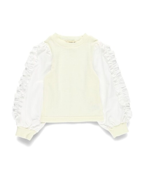 BRANSHES(ブランシェス)の「袖フリル長袖Tシャツ(Tシャツ/カットソー・キッズ・アイボリー/ブラック・100/90/120/110/140/130/150)」の13枚目の写真