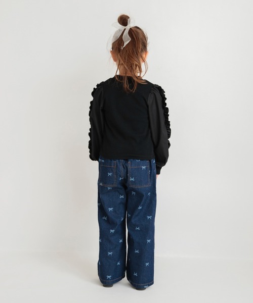 BRANSHES(ブランシェス)の「袖フリル長袖Tシャツ(Tシャツ/カットソー・キッズ・アイボリー/ブラック・100/90/120/110/140/130/150)」の17枚目の写真