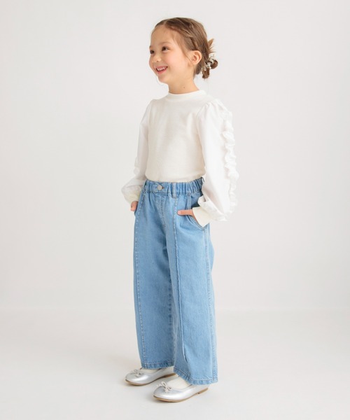BRANSHES(ブランシェス)の「袖フリル長袖Tシャツ(Tシャツ/カットソー・キッズ・アイボリー/ブラック・100/90/120/110/140/130/150)」の14枚目の写真