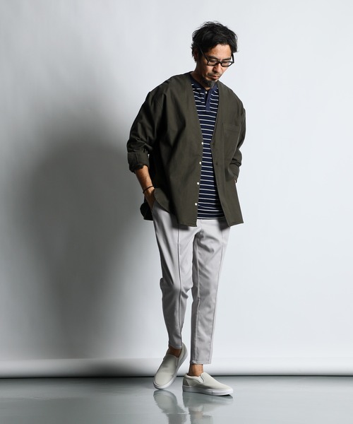 The DUFFER of ST.GEORGE(ザダファーオブセントジョージ)の「「GUM STRETCH CSF」CENTER CREASE TAPERED PANTS:超伸縮「ガムストレッチ」接触冷感 センタークリース ピンタック テーパードパンツ(スラックス・メンズ・ライトグレー/ライトベージュ/アイボリー/ブラック/ネイビー・X-LARGE/LARGE/MEDIUM/SMALL)」の12枚目の写真