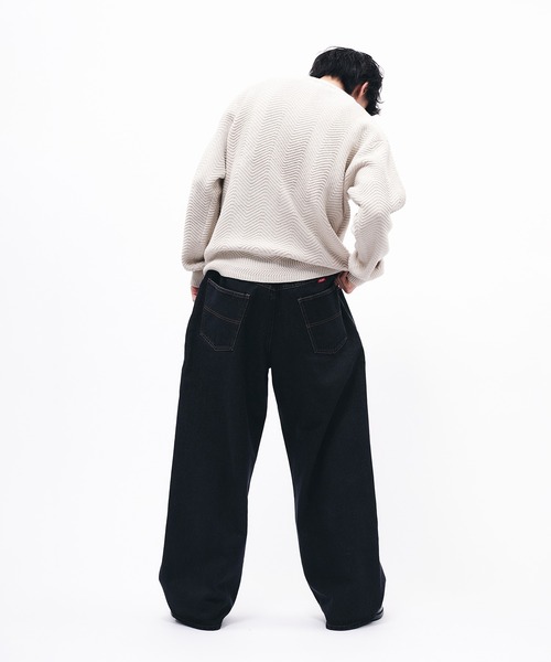 Adoon plain（アドーンプレーン）の「HERRINGBONE V NECK KNIT / へリンボーンVネックニット（ニット/セーター・メンズ・アイボリー/ブラック/ブルー・MEDIUM/LARGE）」の19枚目の写真