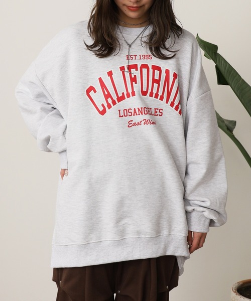 ROOPTOKYO（ループトウキョウ）の「Side slit Arch logo print sweatshirt / サイドスリット アーチロゴプリント スウェット オーバーサイズ（スウェット・レディース・レッド/グレー/ライトグレー・FREE）」の15枚目の写真