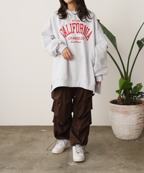 ROOPTOKYO（ループトウキョウ）の「Side slit Arch logo print sweatshirt / サイドスリット アーチロゴプリント スウェット オーバーサイズ（スウェット・レディース・レッド/グレー/ライトグレー・FREE）」の18枚目の写真
