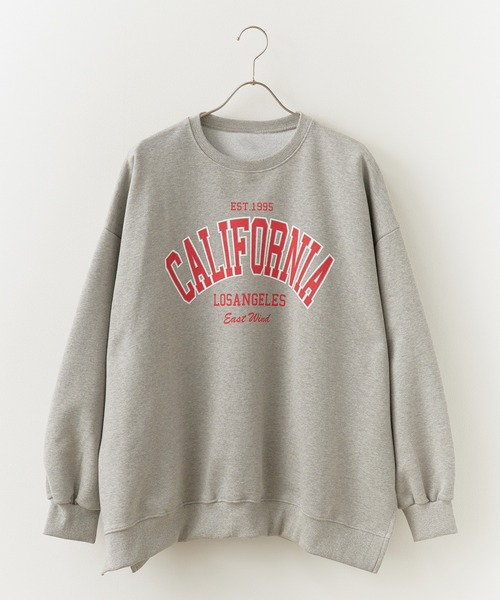 ROOPTOKYO（ループトウキョウ）の「Side slit Arch logo print sweatshirt / サイドスリット アーチロゴプリント スウェット オーバーサイズ（スウェット・レディース・レッド/グレー/ライトグレー・FREE）」の19枚目の写真