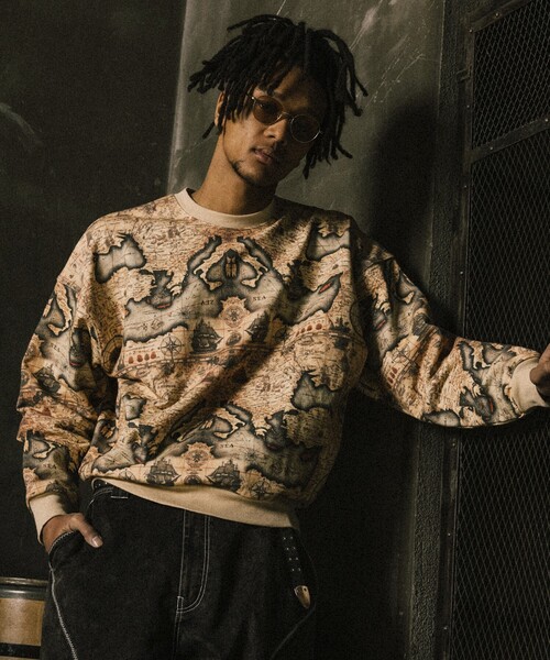 NAUTICA（ノーティカ）の「NAUTICA JEANS CO./ノーティカジーンズ Camo&Map&Sky Crewneck Sweatshirt/カモ柄 マップ柄 タイダイ柄 クルーネックスウェット（スウェット・メンズ・カモフラージュ/その他15/オフホワイト・MEDIUM/LARGE）」の3枚目の写真
