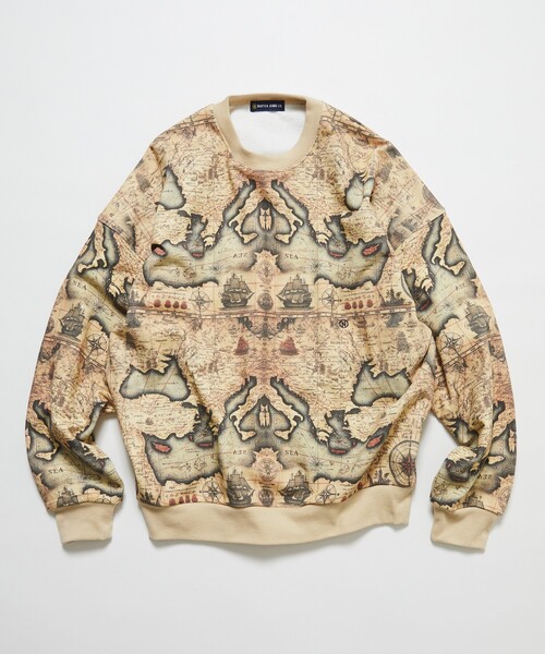 NAUTICA（ノーティカ）の「NAUTICA JEANS CO./ノーティカジーンズ Camo&Map&Sky Crewneck Sweatshirt/カモ柄 マップ柄 タイダイ柄 クルーネックスウェット（スウェット・メンズ・カモフラージュ/その他15/オフホワイト・MEDIUM/LARGE）」の4枚目の写真