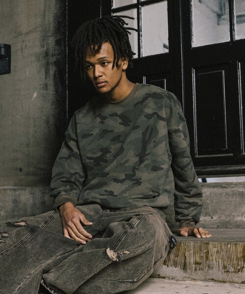 セール】NAUTICA JEANS CO./ノーティカジーンズ Camo&Map&Sky Crewneck