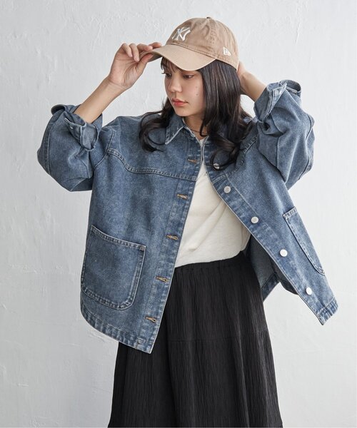 notch.(ノッチ)の「【sweet web掲載】デニムシャツジャケット(デニムジャケット・レディース・ブルー/ライトブルー/ブラック・M)」の21枚目の写真