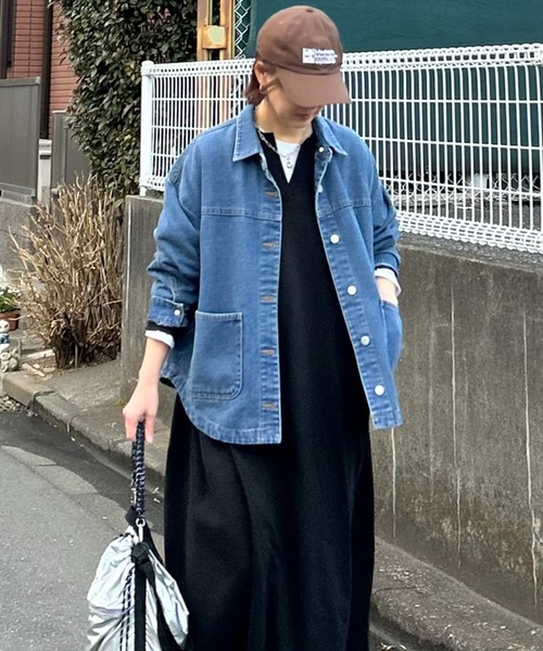 notch.(ノッチ)の「デニムシャツジャケット(デニムジャケット・レディース・ブルー/ライトブルー/ブラック・M)」の9枚目の写真