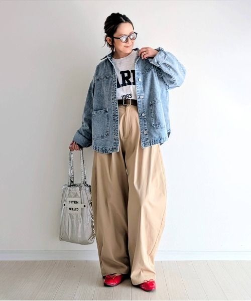 notch.(ノッチ)の「【sweet web掲載】デニムシャツジャケット(デニムジャケット・レディース・ブルー/ライトブルー/ブラック・M)」の9枚目の写真